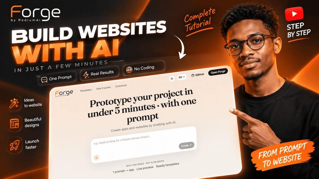 RodiumAi launches Forge - prototype a site or mobile app in under 5 minutes with one prompt
