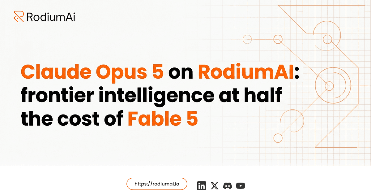 Claude Opus 5 on RodiumAI: frontier intelligence at half the cost of Fable 5